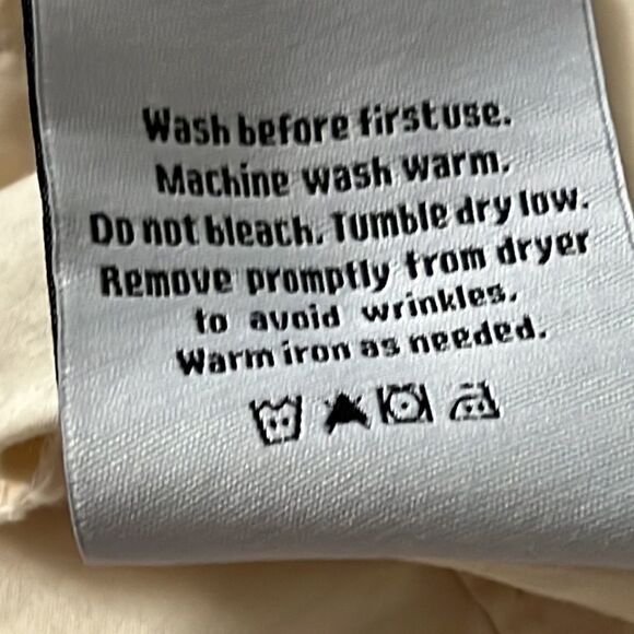 Set (2) Creamy Beige 100% Cotton 540 Thread  Kirkland Embroidered Pillowcases - Picture 14 of 16